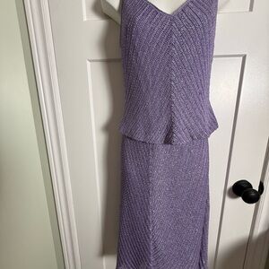 Vintage Marc Valvo Purple beaded 2 piece set